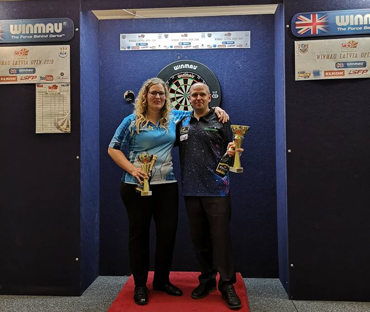 Winmau Latvia Open 2018 winners Aileen de Graaf Netherlands and Darius Lapanauskas Lithuania