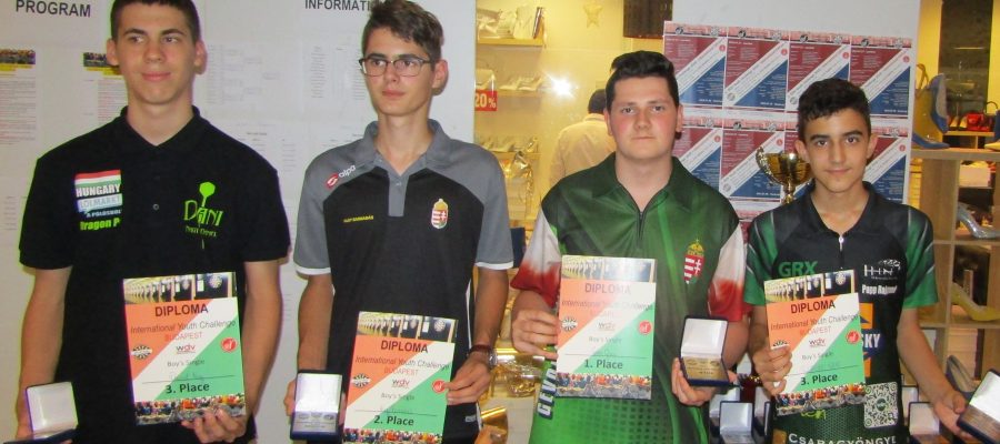 Picture of 2019 International Youth Challenge - Budapest boys singles medalists