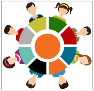 Picture is drawning of roundtable and people