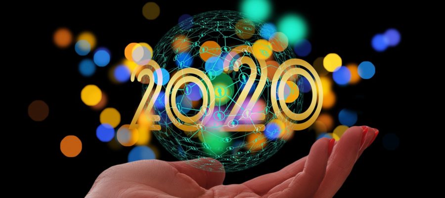 Picture of year 2020 numbers and hand