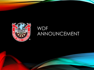 Image with WDF logo and text WDF Announcement