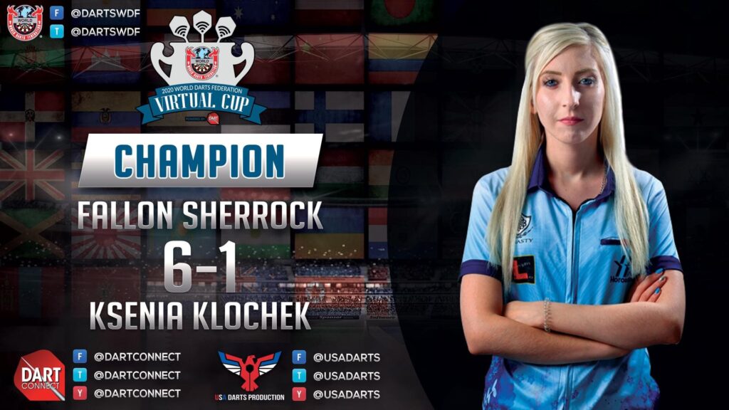 Picture of 2020 WDF Virtual Cup Champion Fallon Sherrock
